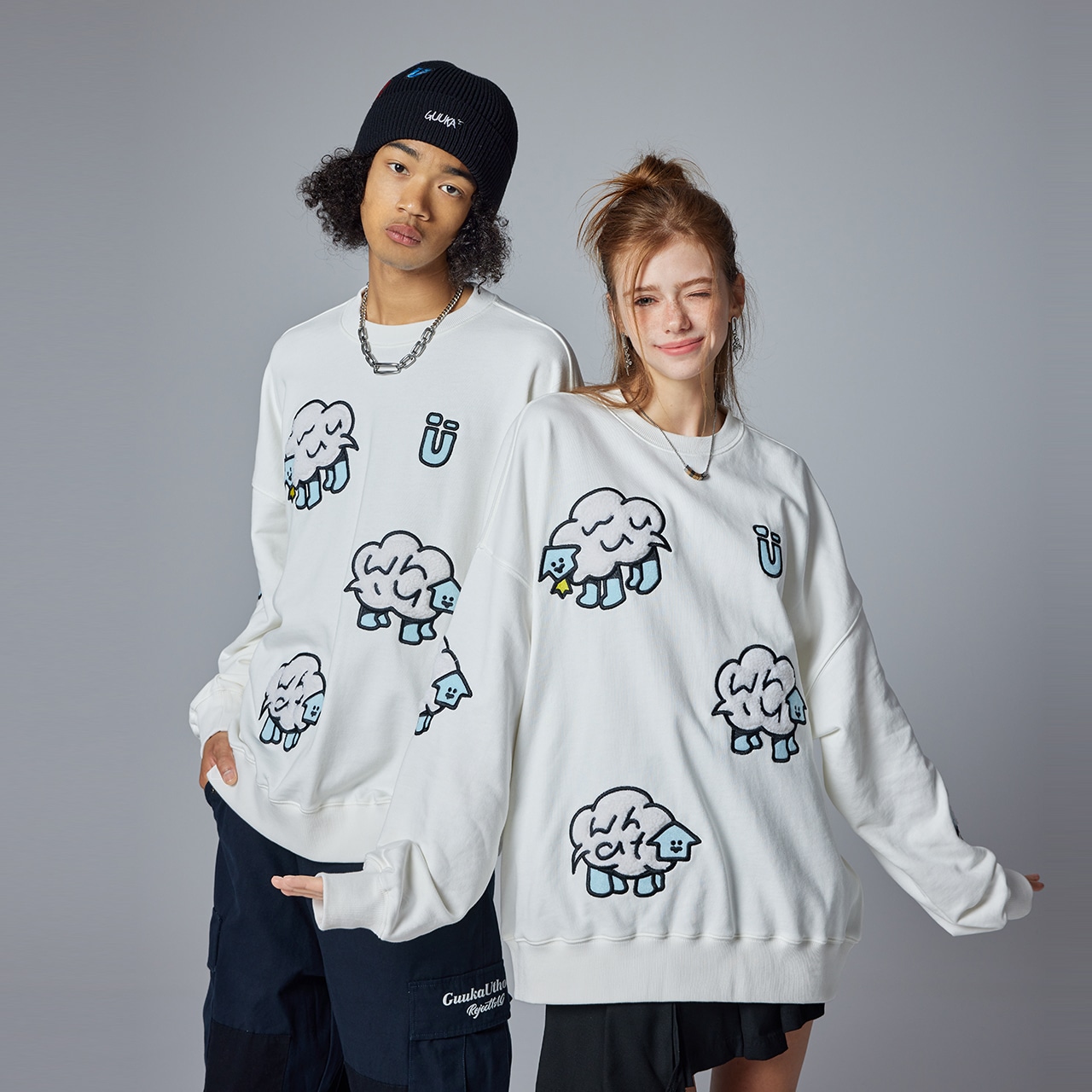 Guuka x AGAHO Pullover Sweatshirt White — фото 3