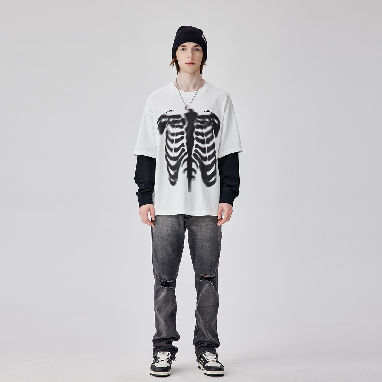 Guuka Letter Print Long Sleeve Tee — фото 2