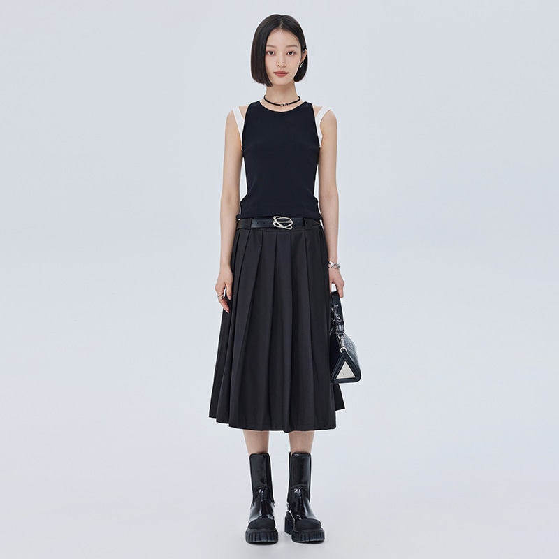 Shuen Two-Piece Colorblock Tank Top Black — фото 3