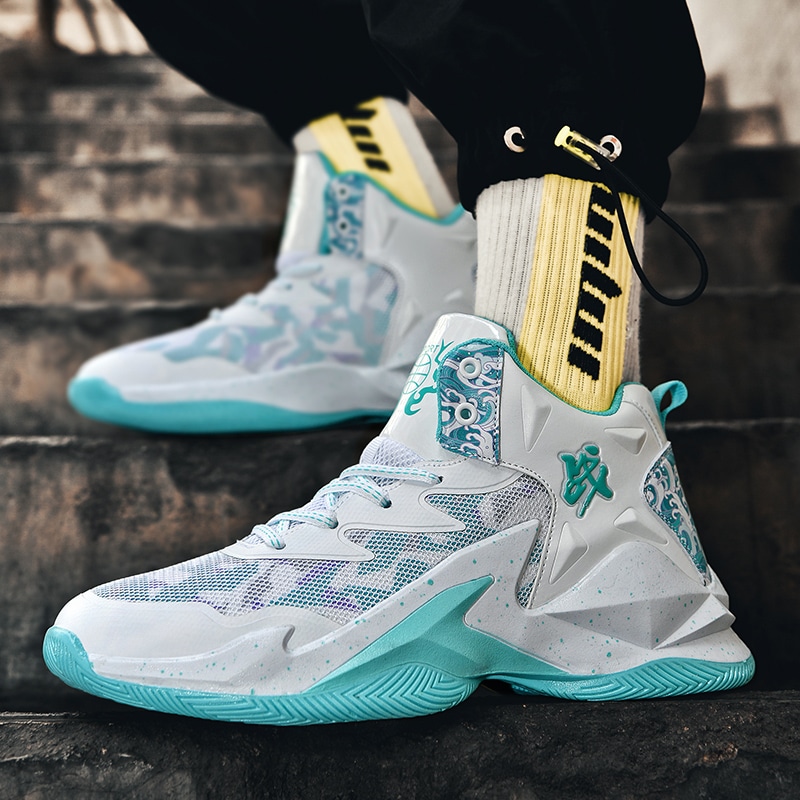 Biansulong Classic Mid Basketball Shoes White Black — фото 3