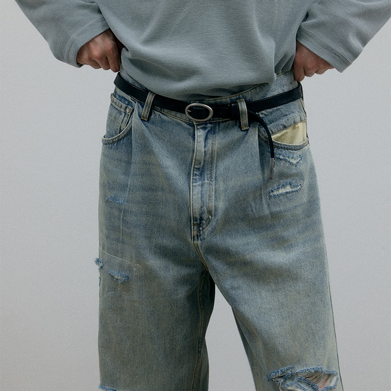 C2H4 Chalk Distressed Jeans — фото 2