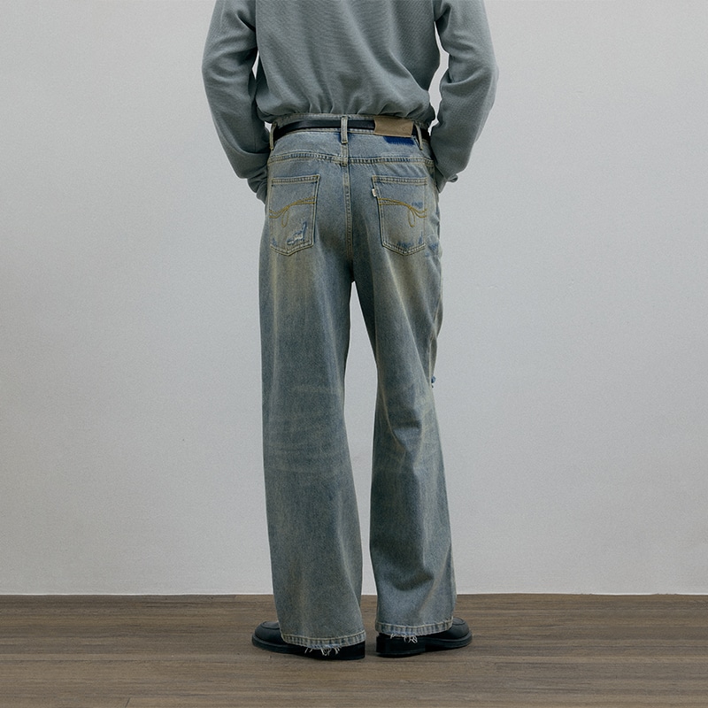C2H4 Chalk Distressed Jeans — фото 5