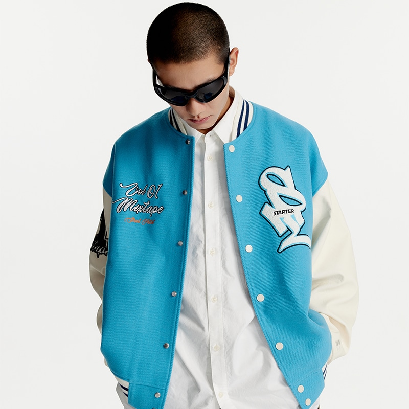 Starter Varsity Jacket Bright Blue — фото 3