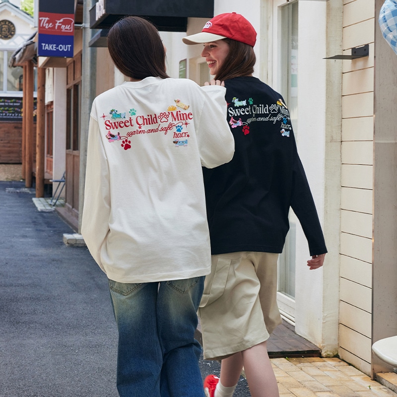 Harsh And Cruel Embroidered Puppy Long Sleeve T-Shirt — фото 9