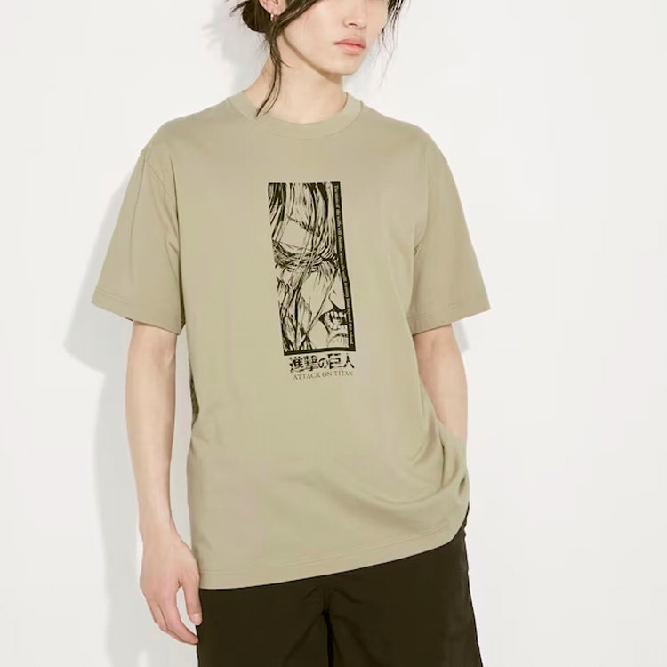 Uniqlo x Attack on Titan SS23 Beige T-Shirt — фото 3
