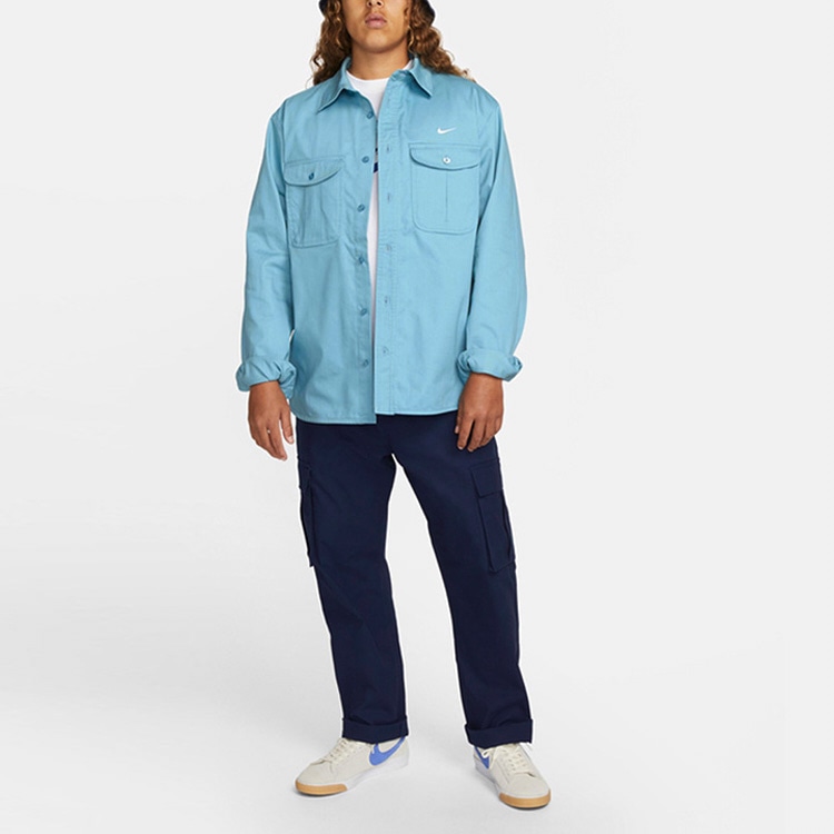 Nike SB Long Sleeve Shirt Mist Blue — фото 3