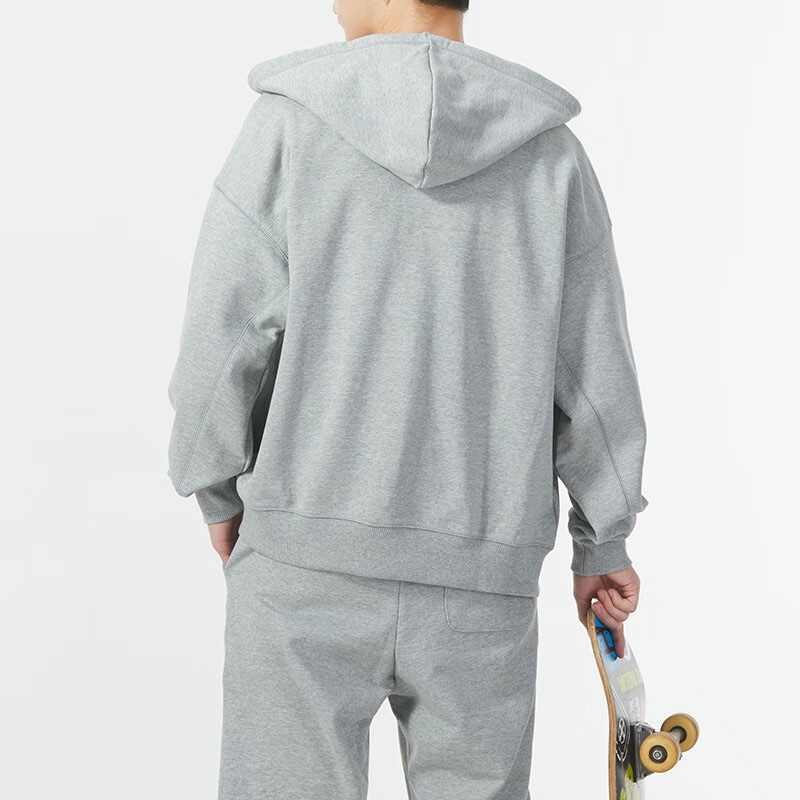 New Balance Letter Print Hoodie Jacket Gray — фото 3