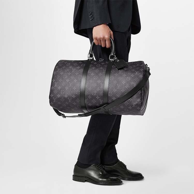 Louis Vuitton Keepall 45 Black Grey — фото 6