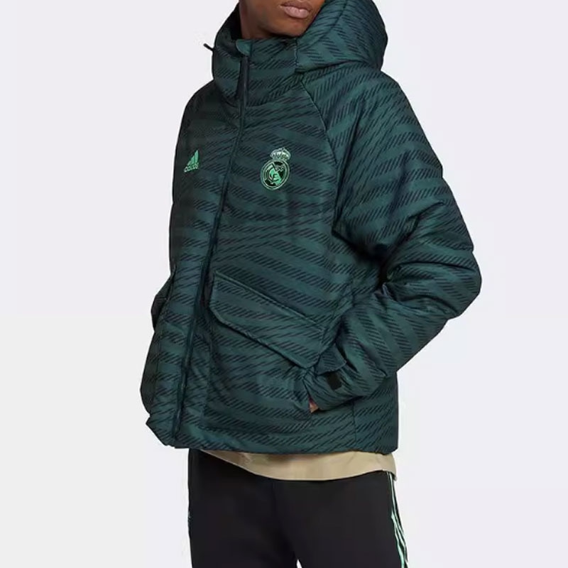 Adidas Real Madrid Hoodie Puffer Jacket Green — фото 2
