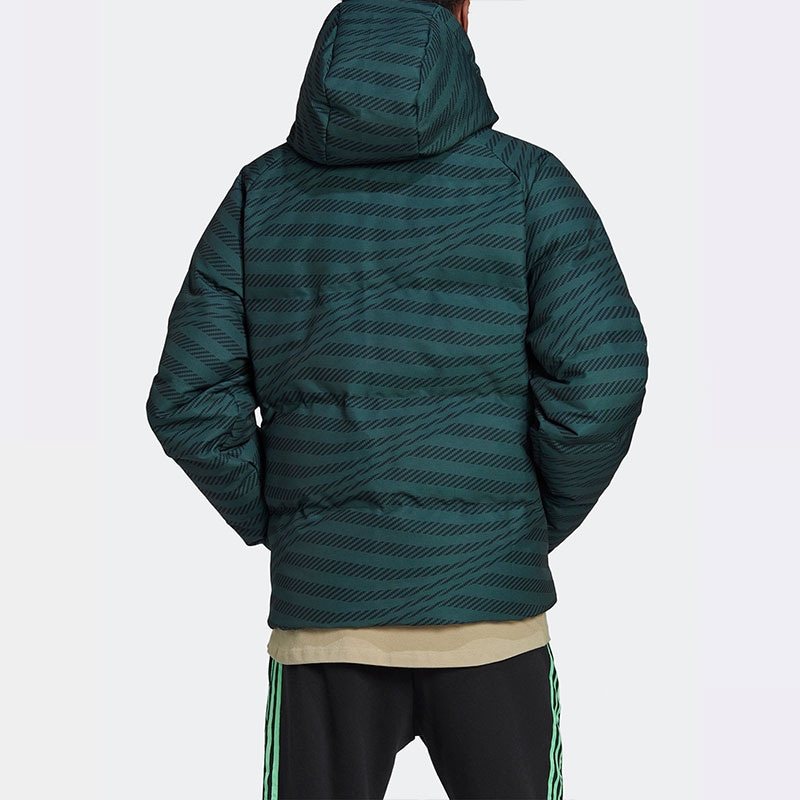 Adidas Real Madrid Hoodie Puffer Jacket Green — фото 1