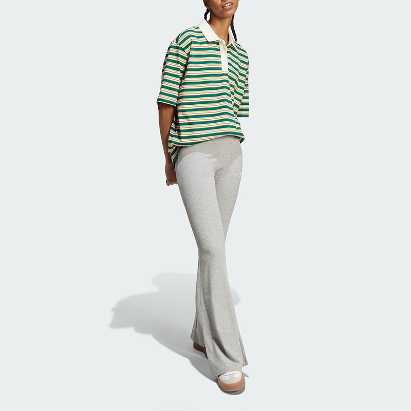 Adidas Originals 80s Oversized Stripe Polo Shirt Forest Green — фото 1