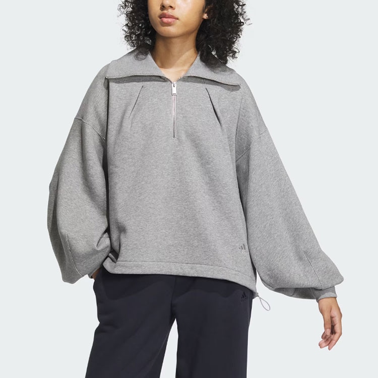 Adidas All SZN Fleece Half-Zip Top Medium Grey — фото 1