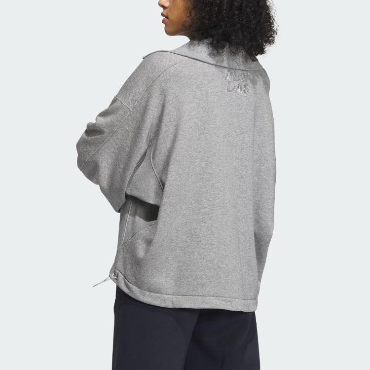 Adidas All SZN Fleece Half-Zip Top Medium Grey — фото 4