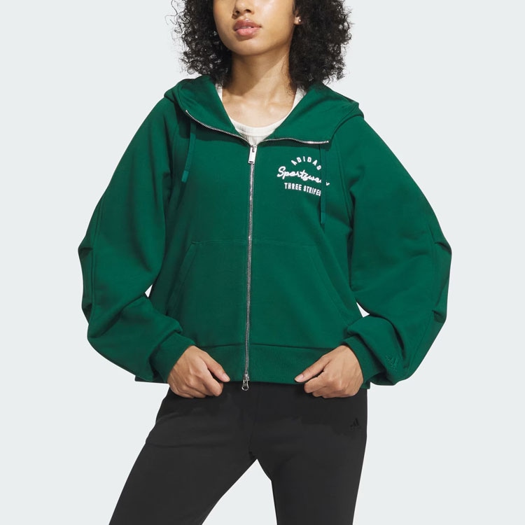 Adidas Verbiage Full-Zip Hoodie Forest Green — фото 1