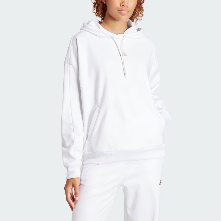 Adidas Embossed Monogram Hoodie White — фото 1