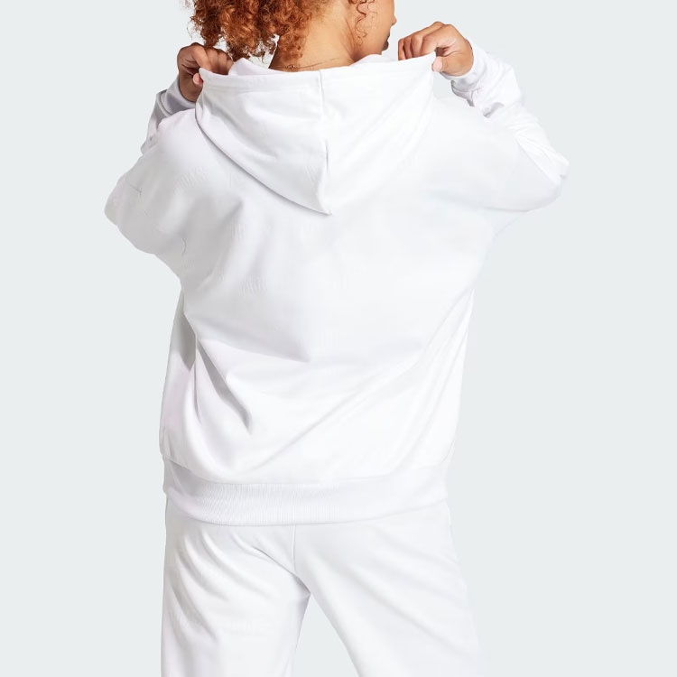 Adidas Embossed Monogram Hoodie White — фото 2