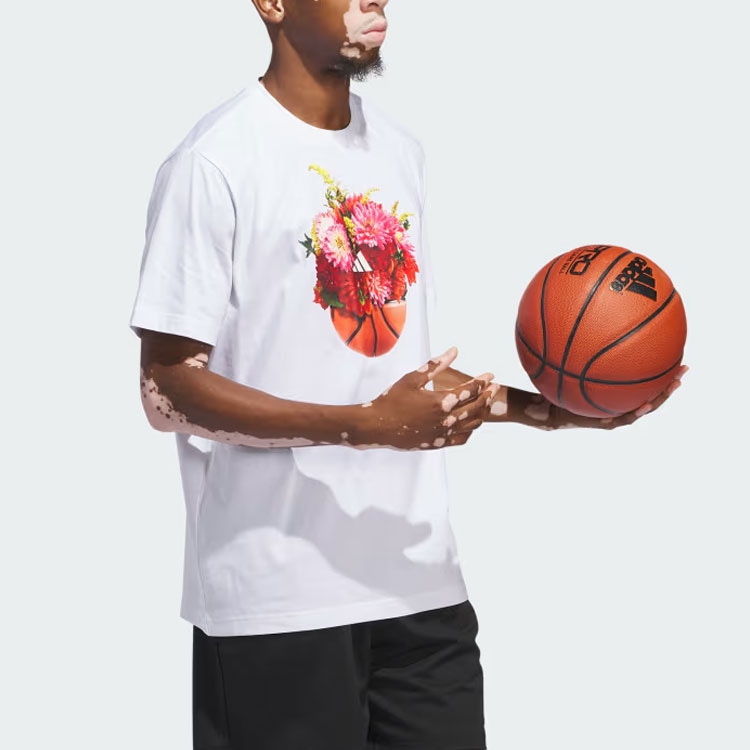 Adidas Floral Hoops Graphic Tee T — фото 3