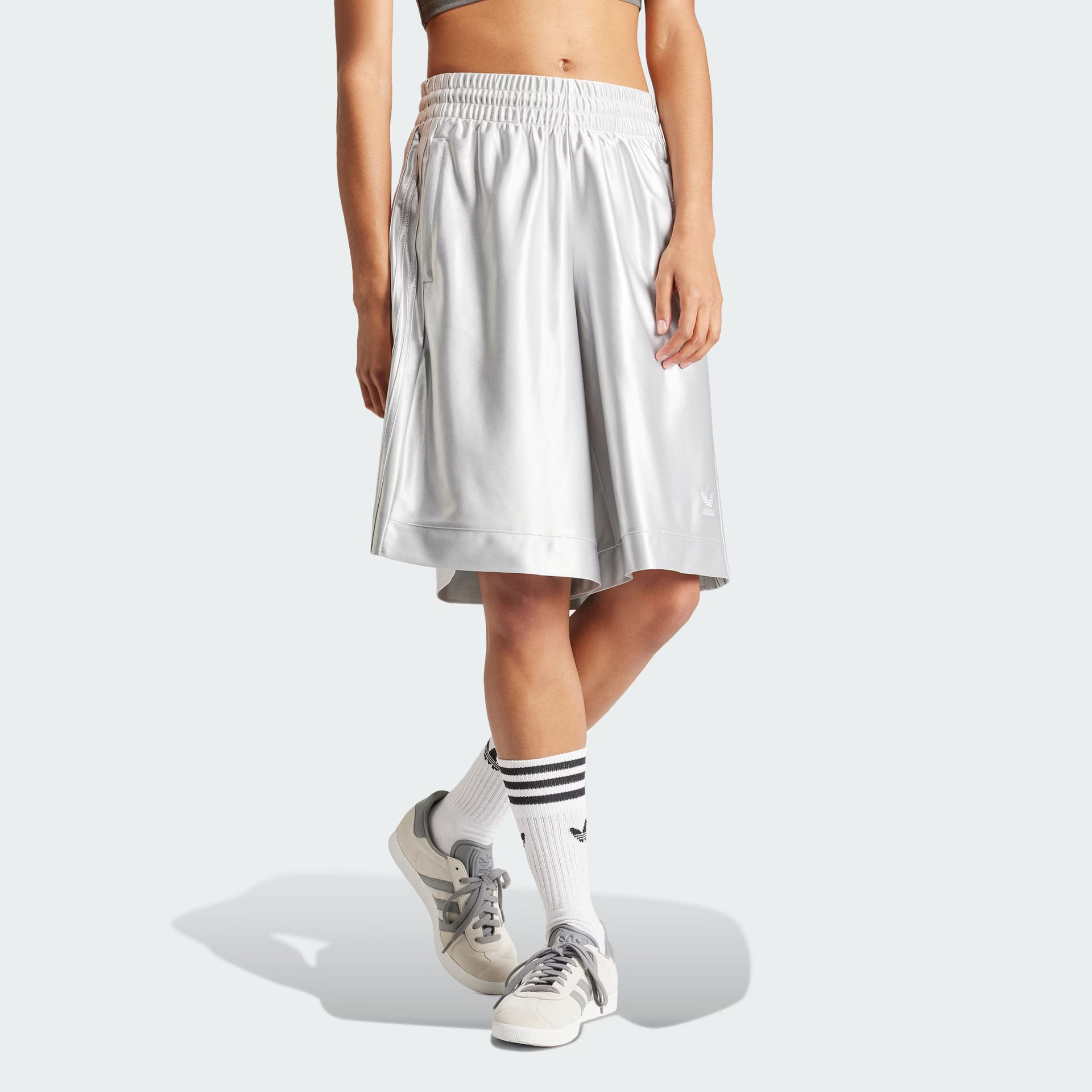 Adidas Originals Premium Basketball Shorts Light Grey — фото 1