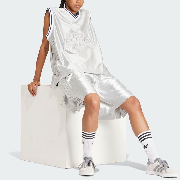 Adidas Originals Premium Basketball Shorts Light Grey — фото 3