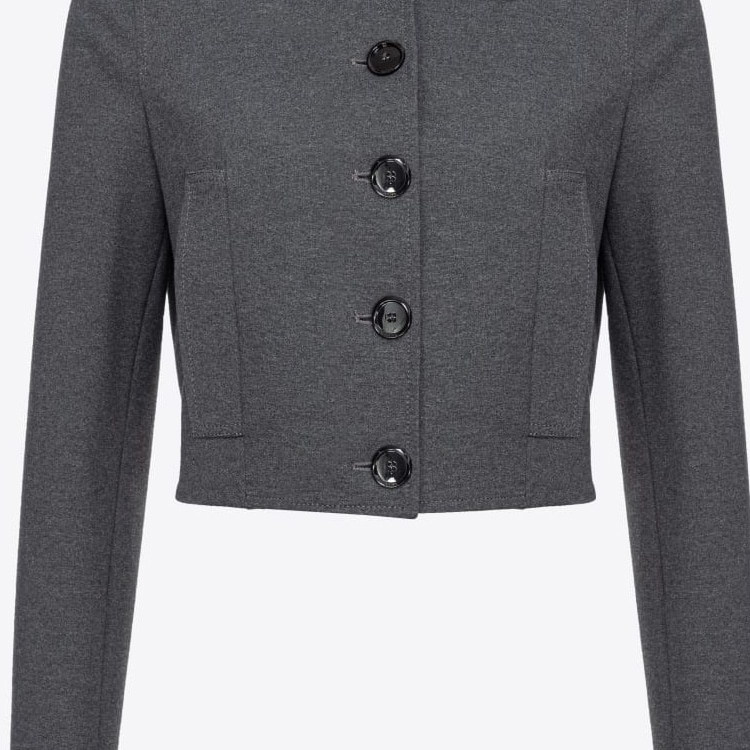Pinko SS24 Solid Single-Breasted Jacket Gray — фото 4