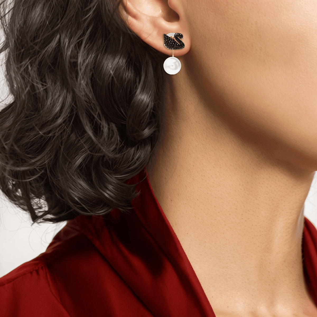 Swarovski Black Swan Earrings — фото 4
