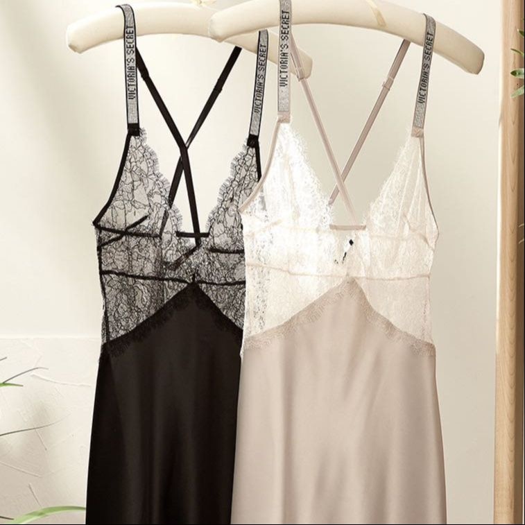 Victoria'S Secret Lace Satin Slip Dress — фото 1