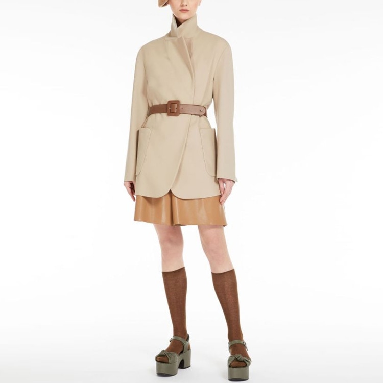 MaxMara WEEKEND MaxMara Lace-Up Jacket Khaki — фото 3