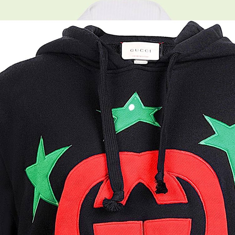 Gucci FW22 Logo Hoodie Black Stars — фото 2