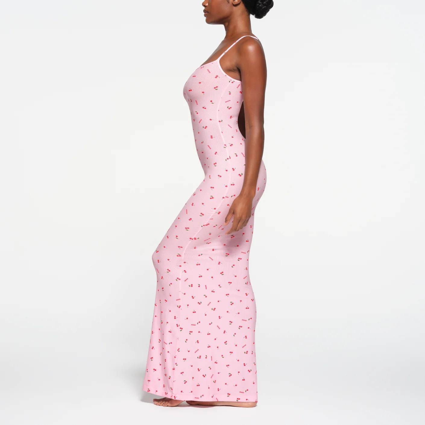 Skims Soft Lounge Long Slip Dress Cherry Blossom Print — фото 2