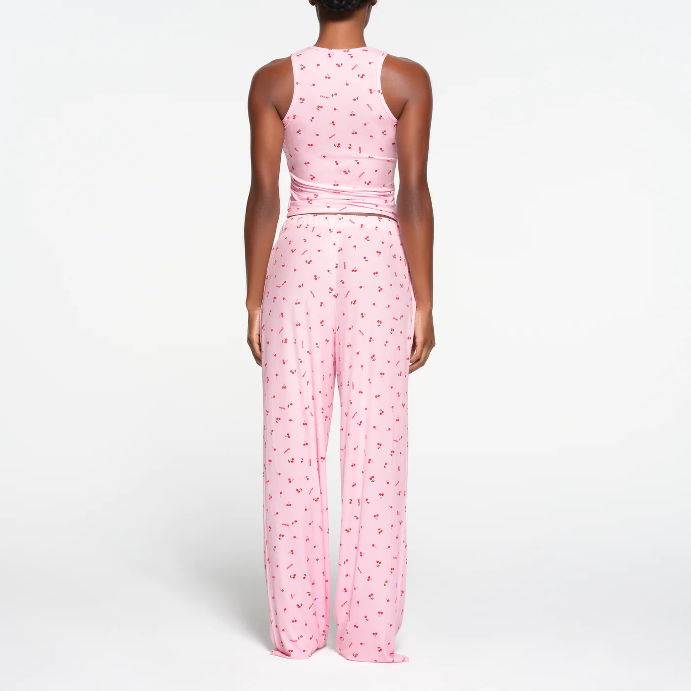 Skims Soft Lounge Split Neck Tank Cherry Blossom Print — фото 1