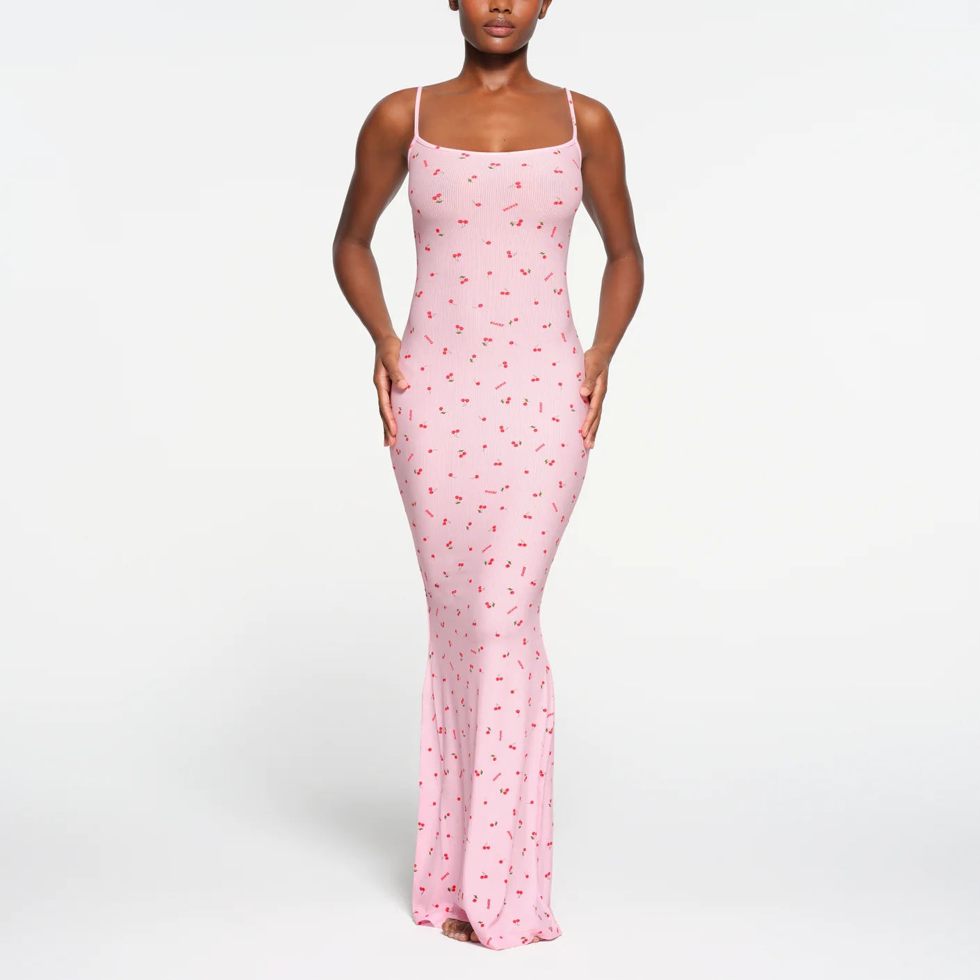 Skims Soft Lounge Long Slip Dress Cherry Blossom Print — фото 1
