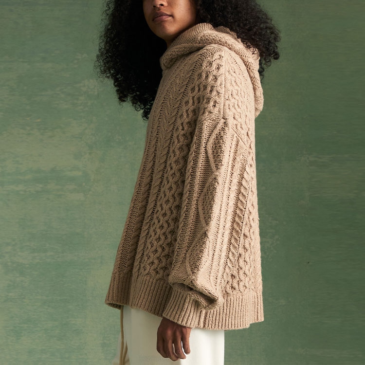 Fear Of God Essentials Cable Knit Hoodie Gold Heather — фото 4