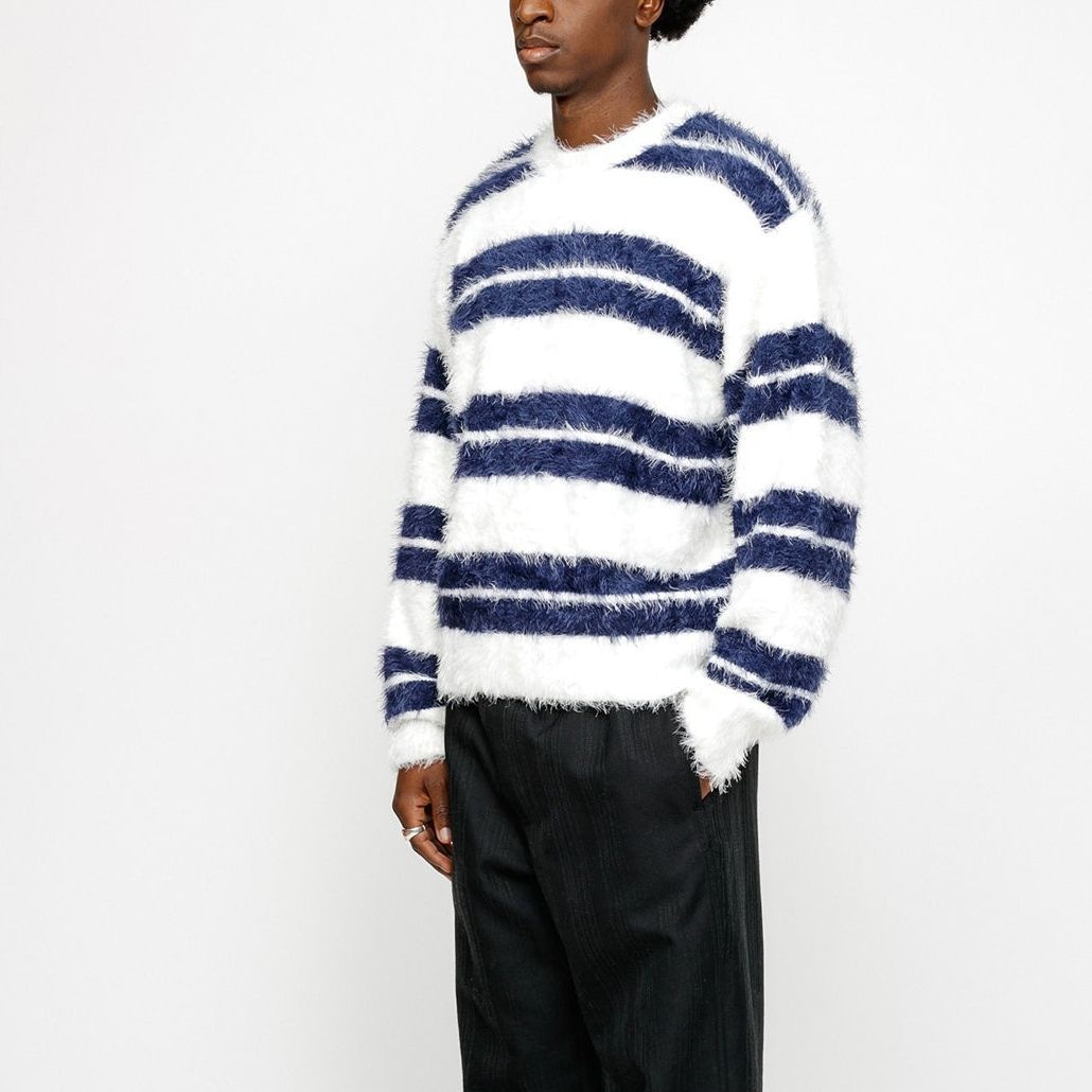 Stussy SS24 Fuzzy Stripe Crewneck Sweater — фото 2