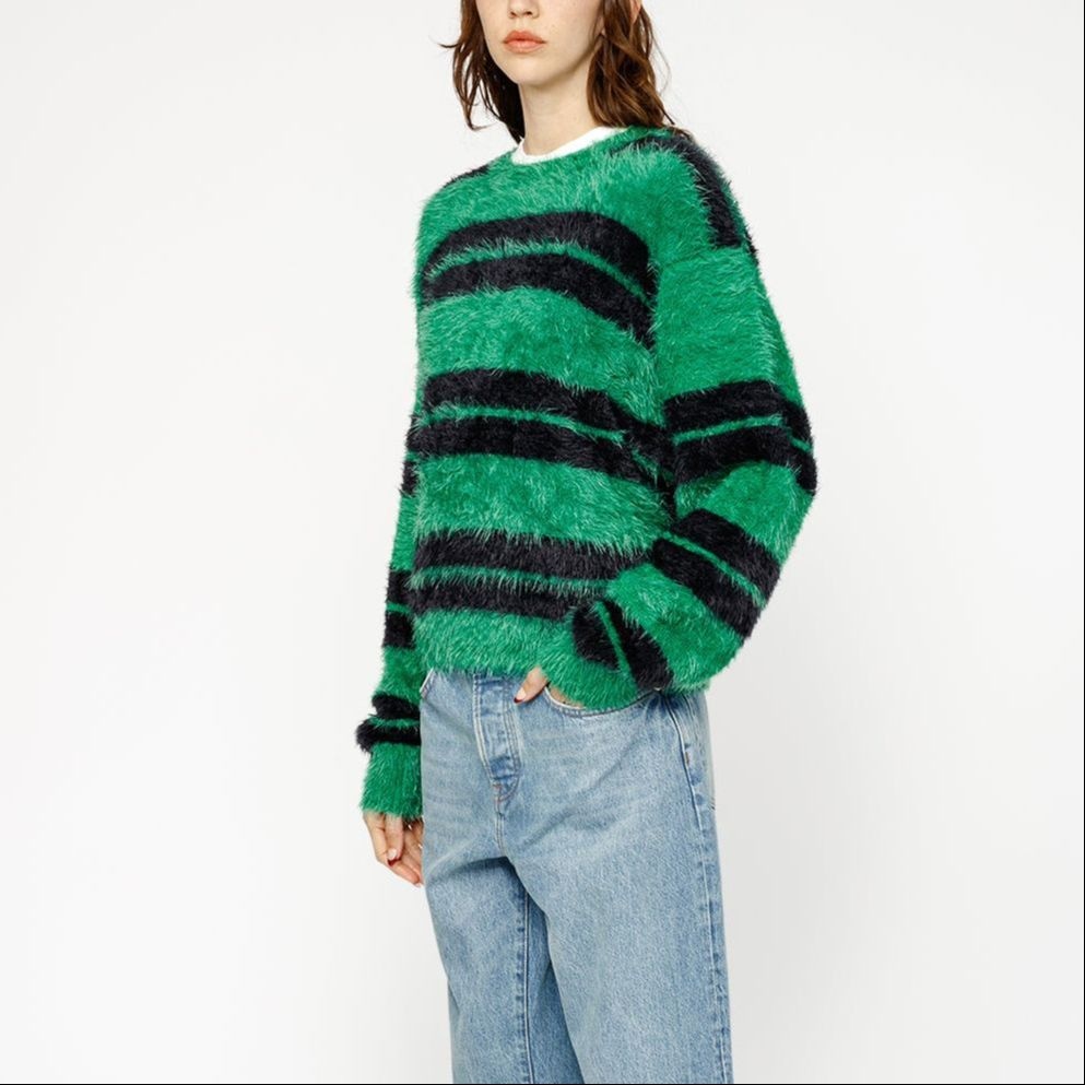 Stussy SS24 Fuzzy Stripe Crewneck Sweater — фото 9
