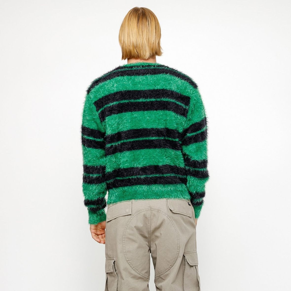 Stussy SS24 Fuzzy Stripe Crewneck Sweater — фото 8