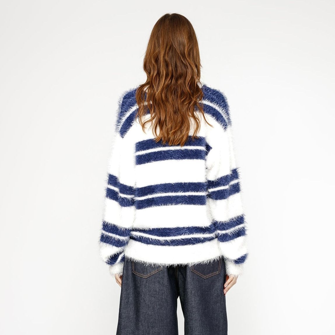 Stussy SS24 Fuzzy Stripe Crewneck Sweater — фото 4