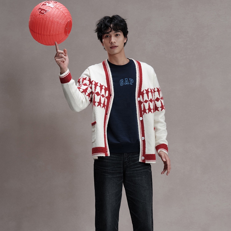 Gap x 8ON8 Colorblock V-Neck Cardigan — фото 1