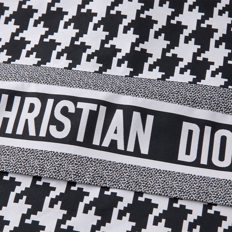 Dior FW22 Houndstooth Zip Coat Black — фото 4