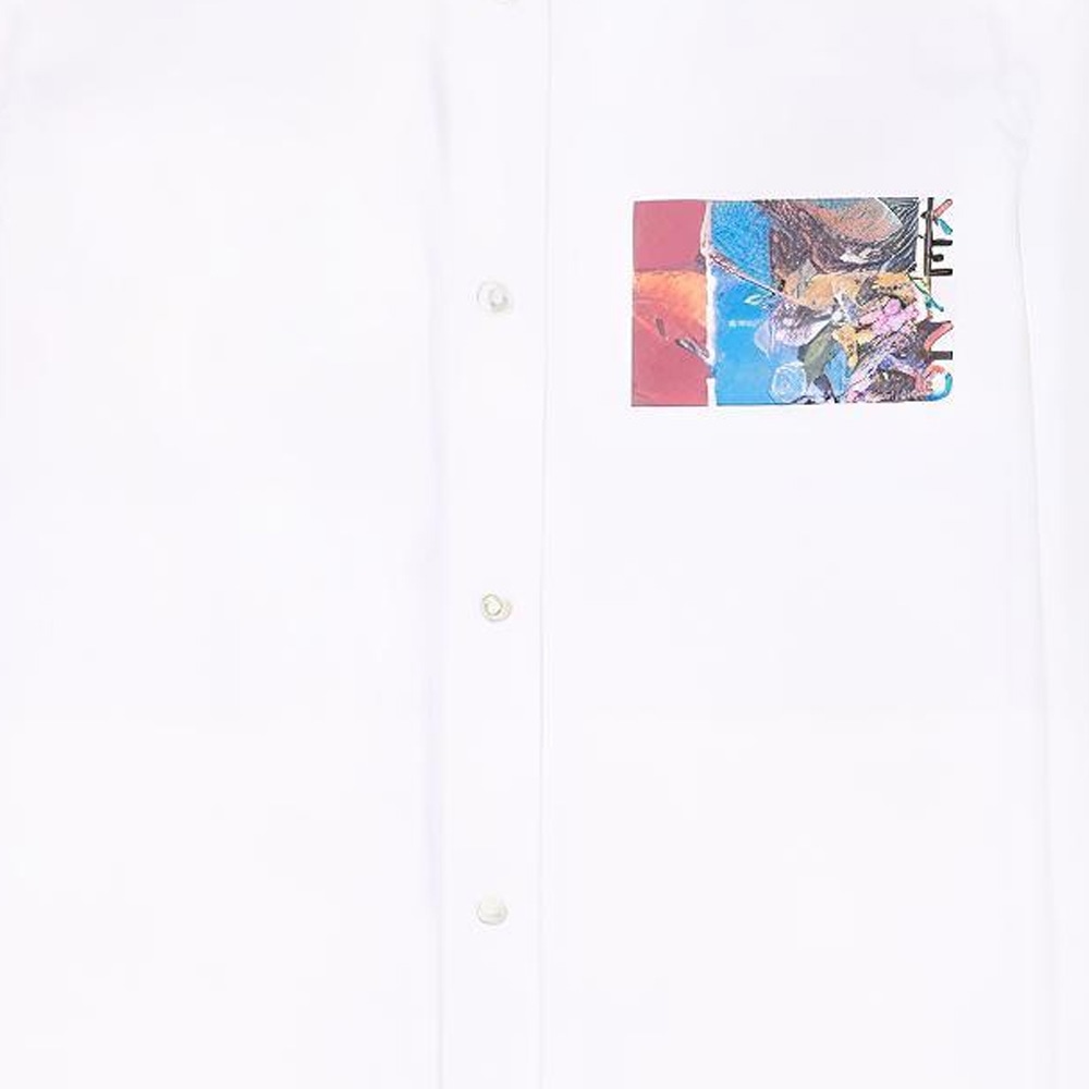 Kenzo SS22 Printed Long Sleeve Shirt White — фото 6