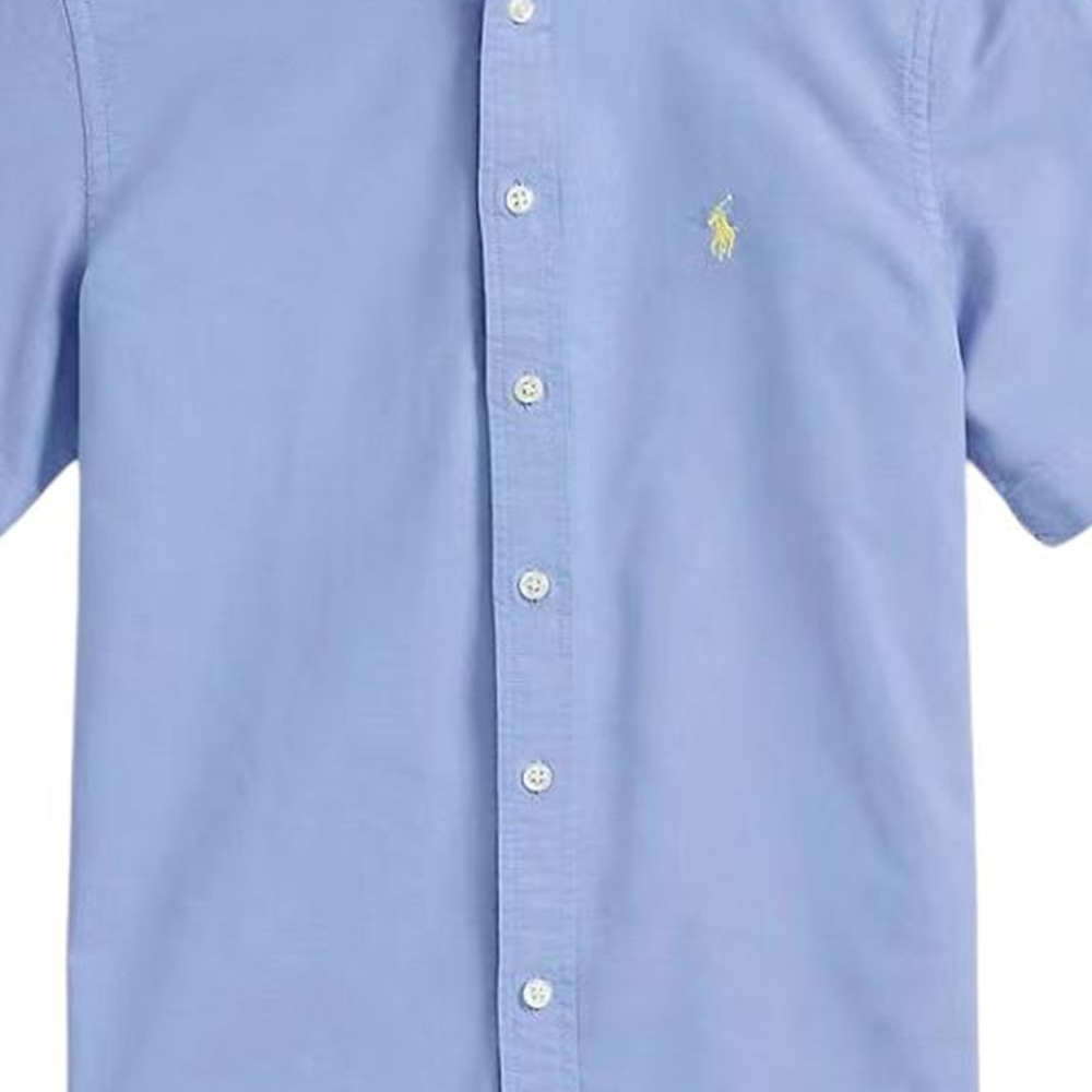 Ralph Lauren Polo Ralph Lauren SS24 Solid Logo Embroidered Shirt Blue Kids — фото 3