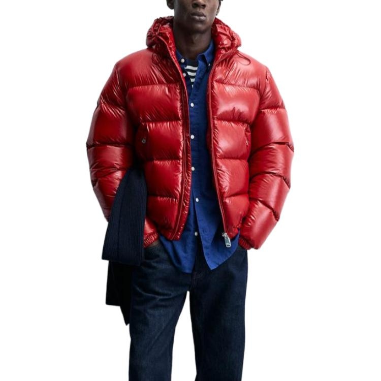 Zara Slim Fit Shiny Layered Down Jacket — фото 3