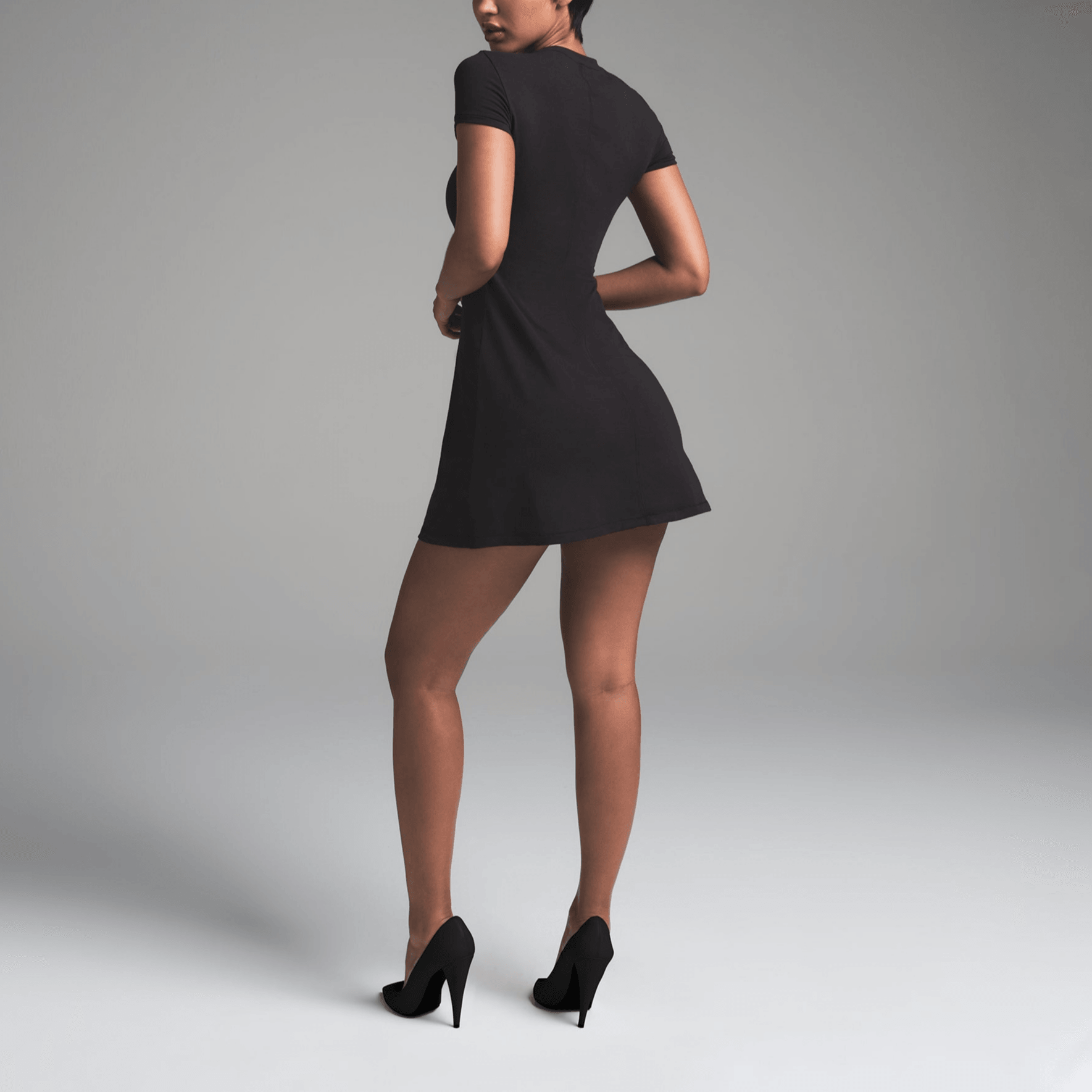 Skims SS25 Cotton Jersey Heart Mini Dress Soot — фото 2