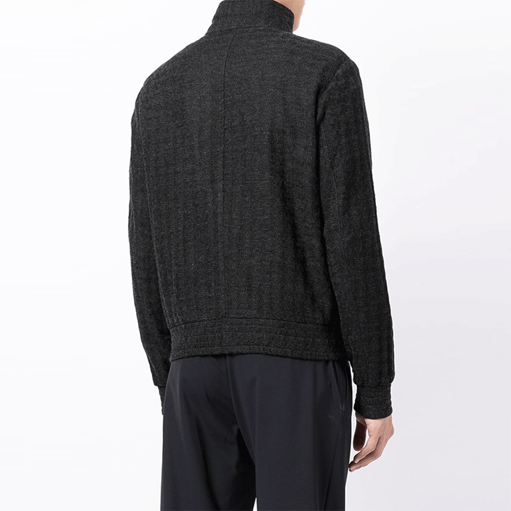 Emporio Armani FW21 Houndstooth Bomber Jacket Black — фото 2