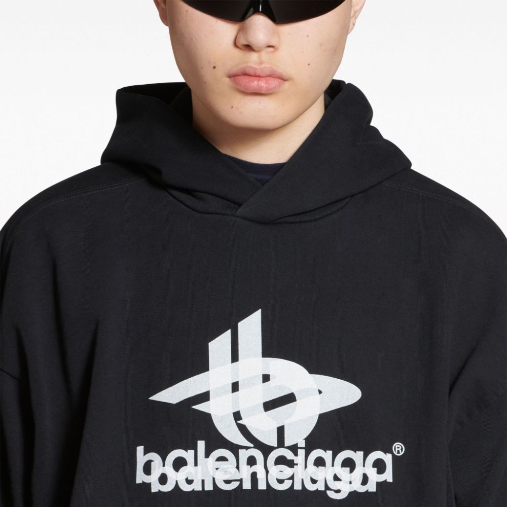 Balenciaga Logo Hoodie Black — фото 11