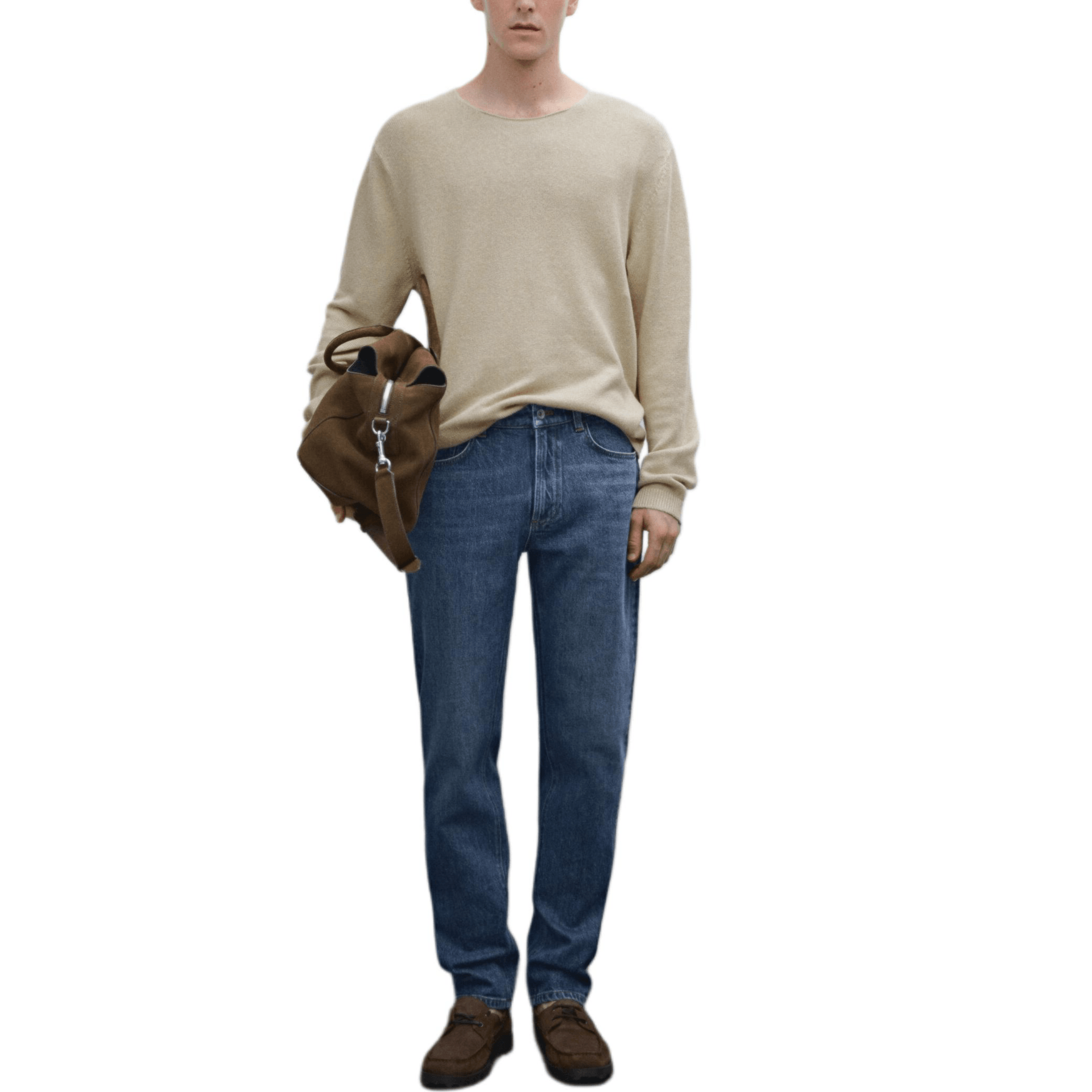 Massimo Dutti Mid-Rise Tapered Jeans Blue — фото 2