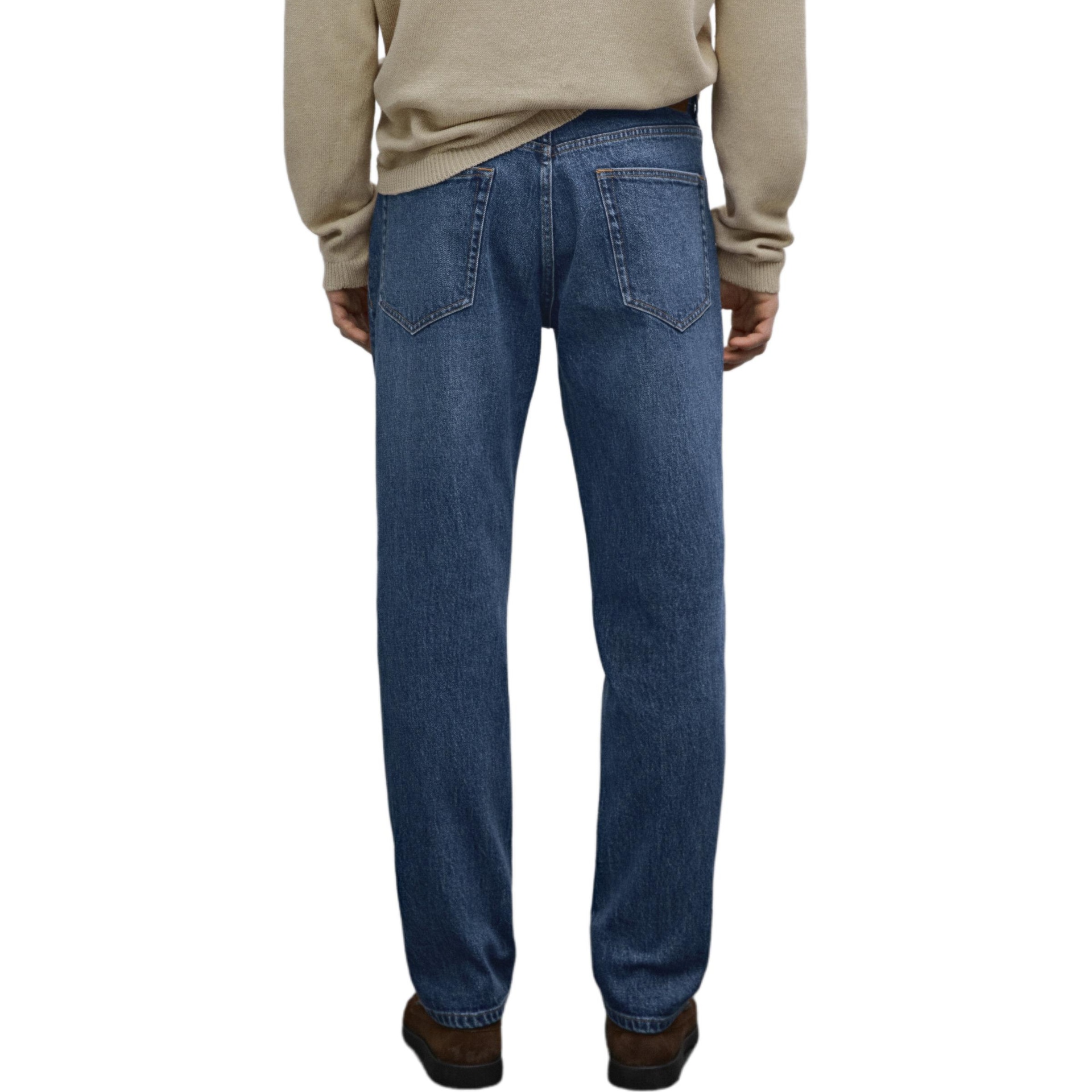 Massimo Dutti Mid-Rise Tapered Jeans Blue — фото 4