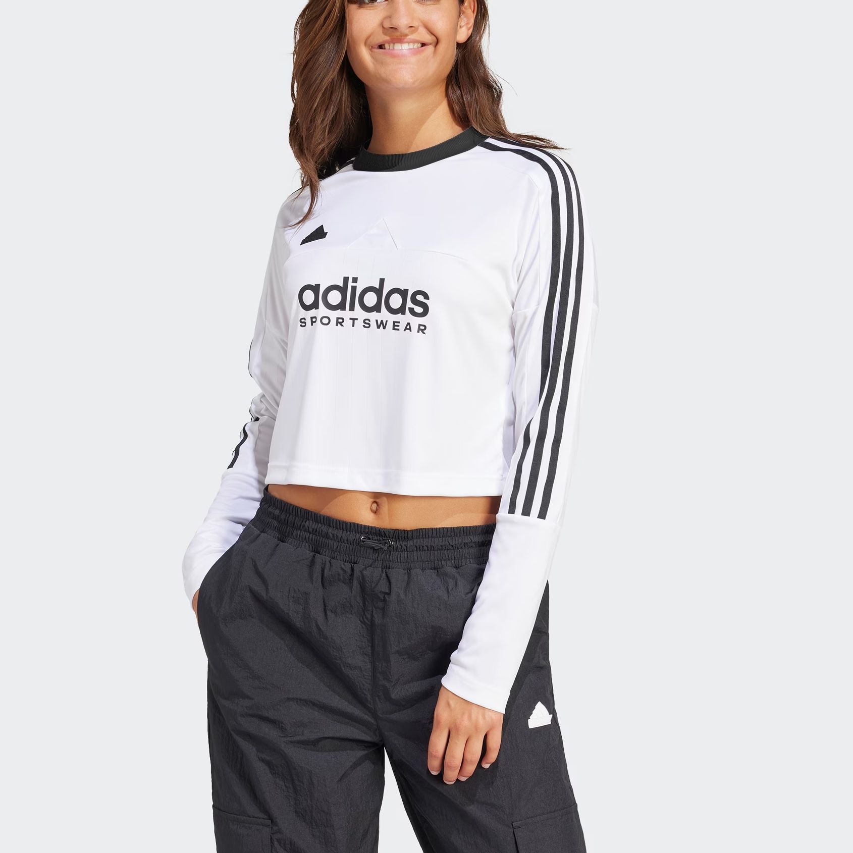 Adidas Tiro 3-Stripes Long Sleeve Tee Logo T — фото 1
