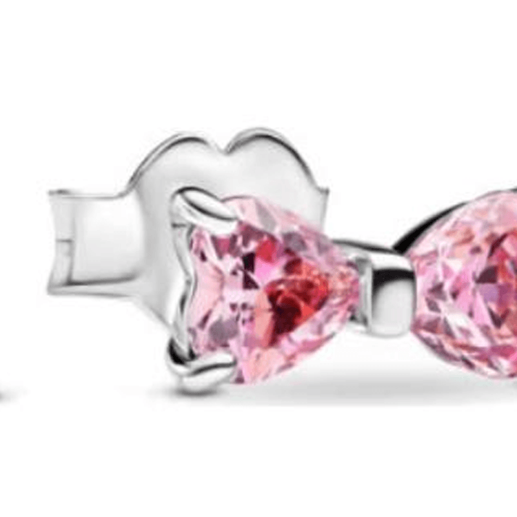 Pandora Bow Stud Earrings Pink — фото 2