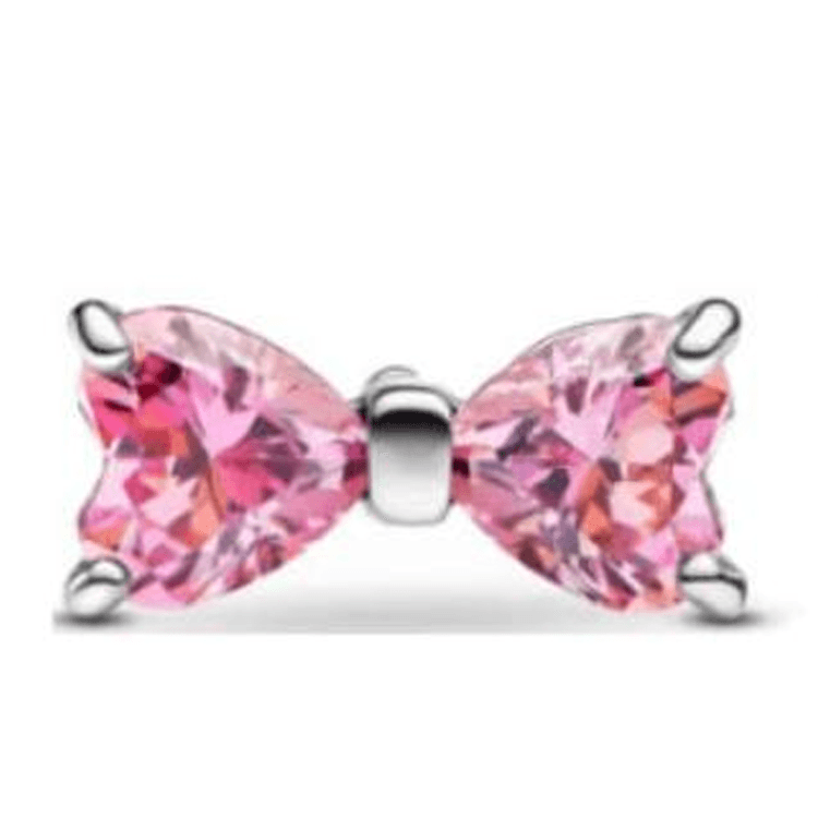 Pandora Bow Stud Earrings Pink — фото 1