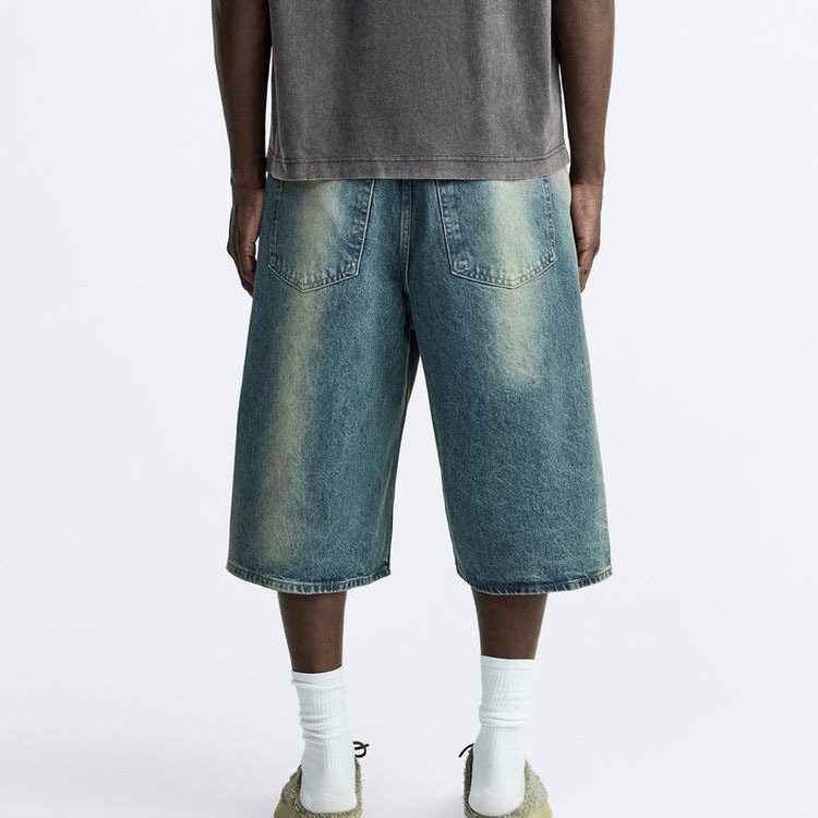 Zara Relaxed Denim Shorts Blue — фото 5